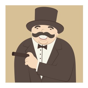 man laughing and smoking a cigar